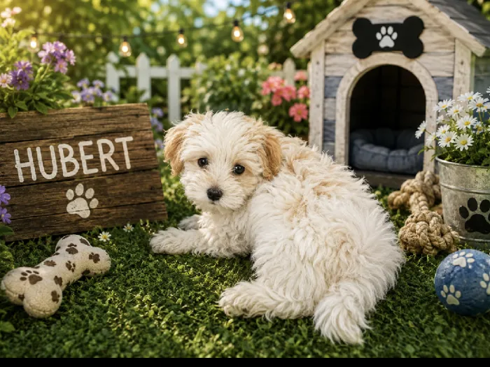Male Maltipoo puppy named Hubert for sale at Puppy City Harrisonburg.