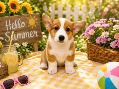 Female Pembroke Welsh Corgi puppy named Olivia for sale at Puppy City Winchester.