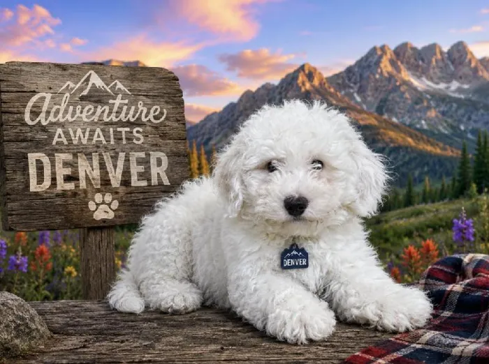 Male Bichon Poo puppy named Denver for sale at Puppy City Harrisonburg.
