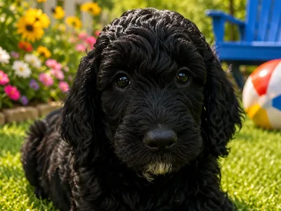Male Aussiedoodle puppy named Atlas for sale at Puppy City Winchester.