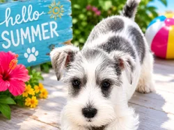 Female Mini Schnauzer puppy named Shirley for sale at Puppy City Harrisonburg.