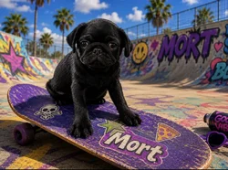 Male Pug puppy named Mort for sale at Puppy City Harrisonburg.