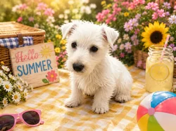 Male West Highland Terrier puppy named Bandit for sale at Puppy City Winchester.