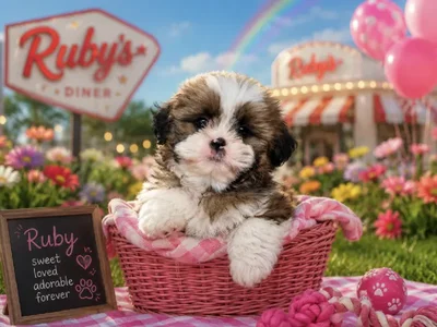 Female Shih Tzu puppy named Ruby for sale at Puppy City Harrisonburg.