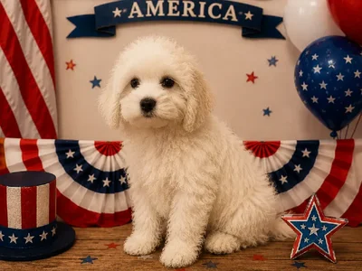Male Maltichon puppy named Hondo for sale at Puppy City Winchester.