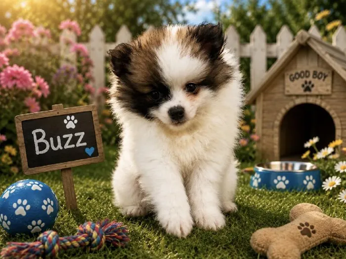 Male Pomeranian puppy named Buzz for sale at Puppy City Harrisonburg.