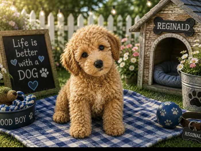 Male Bichon Poo puppy named Reginald for sale at Puppy City Harrisonburg.