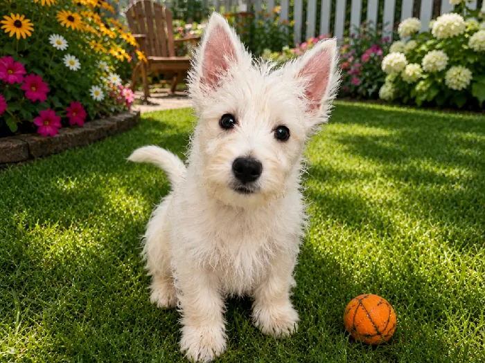 Male West Highland Terrier puppy named Bandit for sale at Puppy City Winchester.