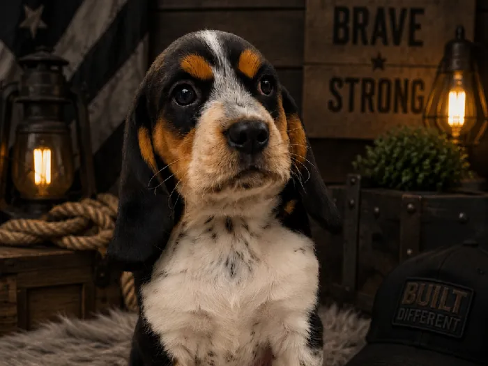 Male Beagle Cavalier King Charles Spaniel puppy named Copper for sale at Puppy City Harrisonburg.
