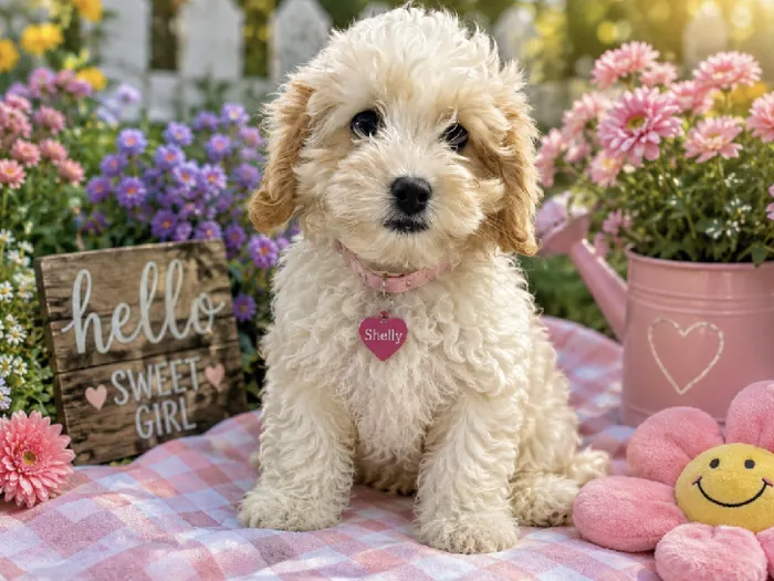Female Cavapoo puppy named Shelly for sale at Puppy City Harrisonburg.