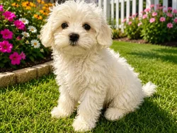 Female Maltichon puppy named Sweet Pea for sale at Puppy City Winchester.
