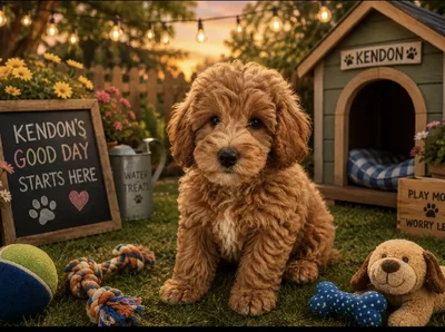 Male Bichon Poo puppy named Kendon for sale at Puppy City Harrisonburg.
