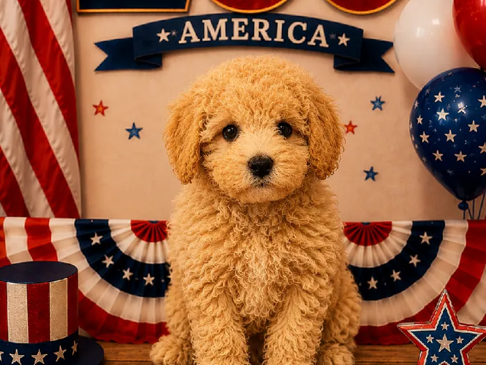 Female Bichon Poo puppy named Dahila for sale at Puppy City Winchester.