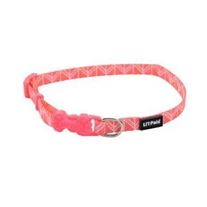Adjustable Patterned Dog Collar, Pink Tribal Chevr