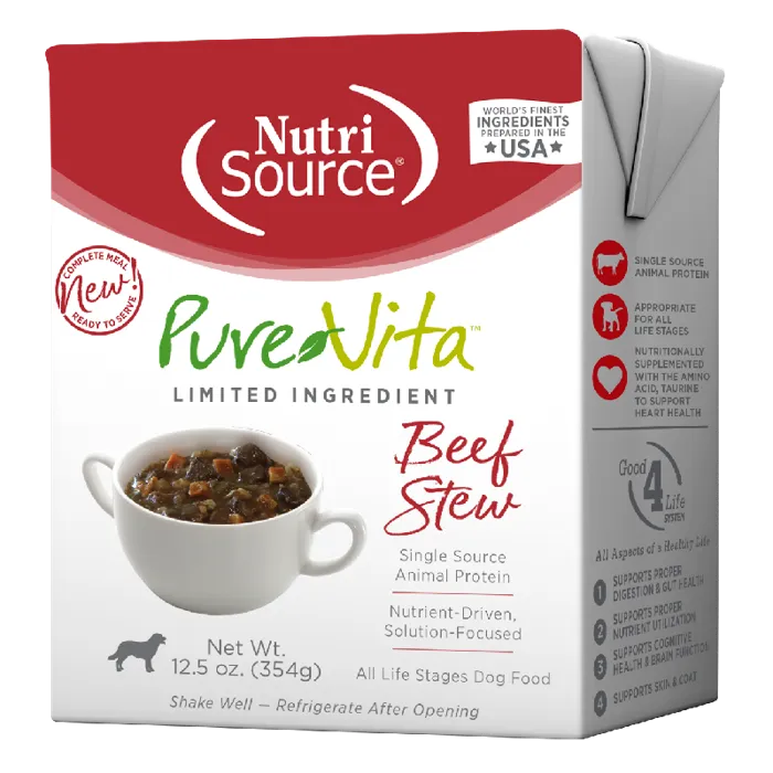 Pure Vita Dog Tetra Pack Beef Stew 12.5-oz