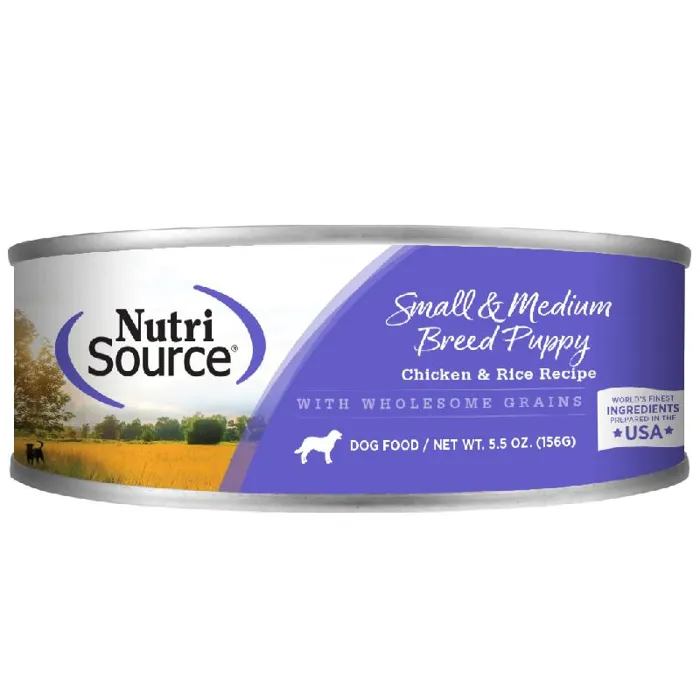 Nutrisource Puppy Chicken Rice Small Medium Breed Can 12.3oz 12/cs