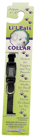 Adjustable Dog Collar - Black 3/8" X 06"-08"