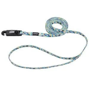 Patterned Dog Leash With E-z Snap, Teal Yellow Gr