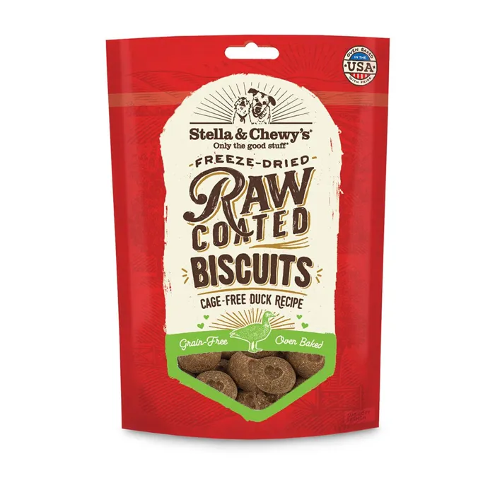 Raw Coated Bisc Cage-free Duck Dog Treats 9-oz
