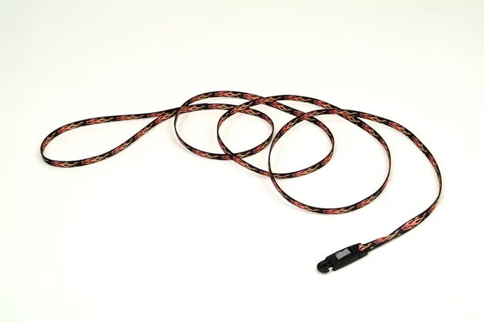 Patterned Dog Leash With E-z Snap, Flames Black,
