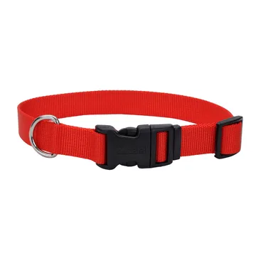 Adjustable Dog Collar With Plastic Buckle - Red Sm