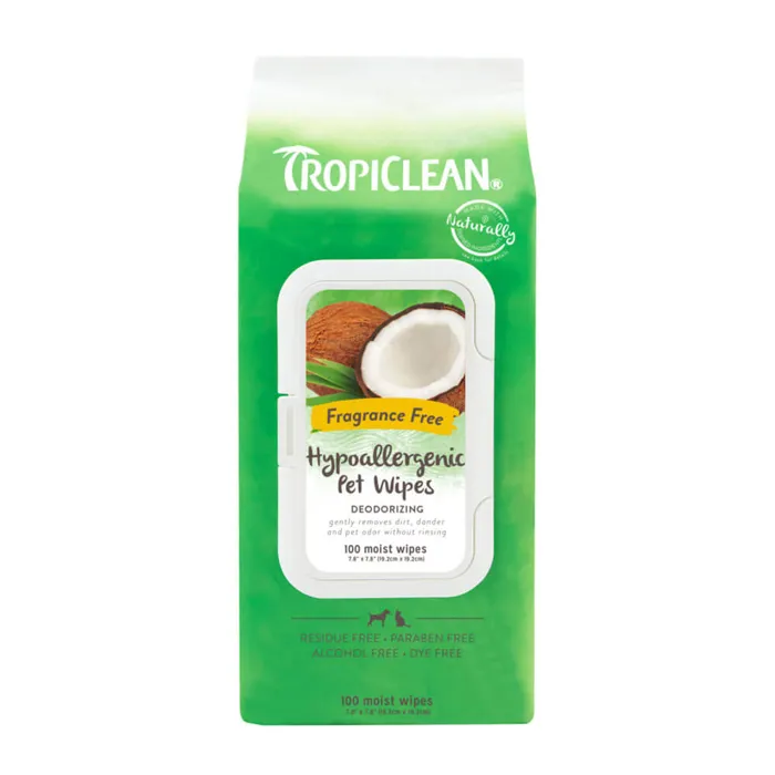 Tropiclean Hypoallergenic Wipes 100ct