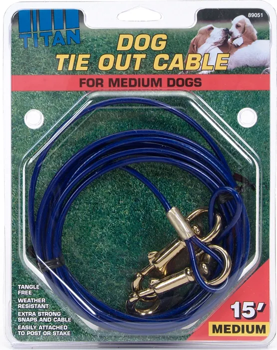 Medium Cable Dog Tie Out, Medium, 15'