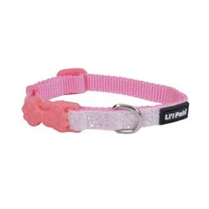 Adjustable Dog Collar Pink Sparkles 3/8 X 06-08-in
