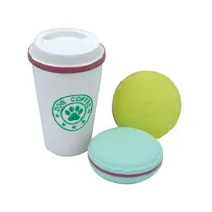 Latex Toy Set - Coffee Cup And Two Cookies 3.5"