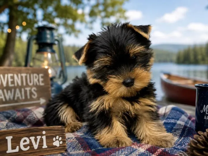 Male Yorkie puppy named Levi for sale at Puppy City Harrisonburg.