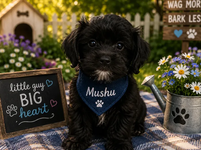 Male Yochon puppy named Mushu for sale at Puppy City Harrisonburg.