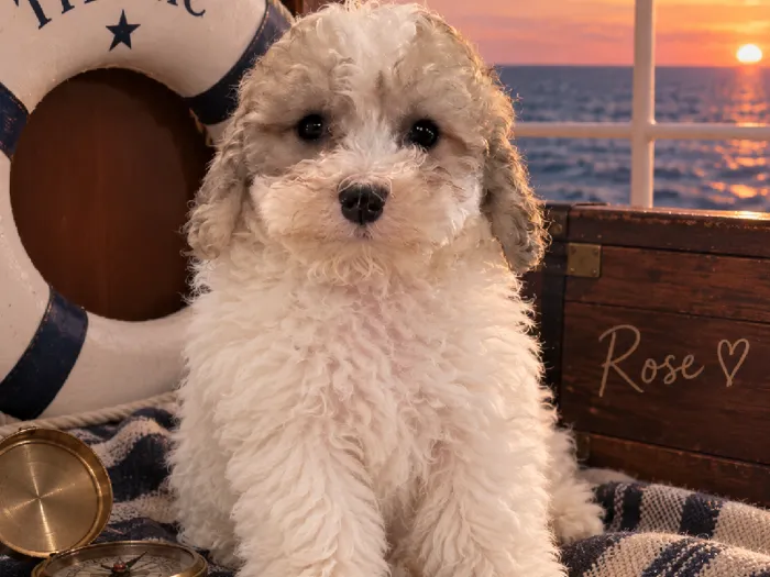 Female Bichon Poo puppy named Rose for sale at Puppy City Harrisonburg.