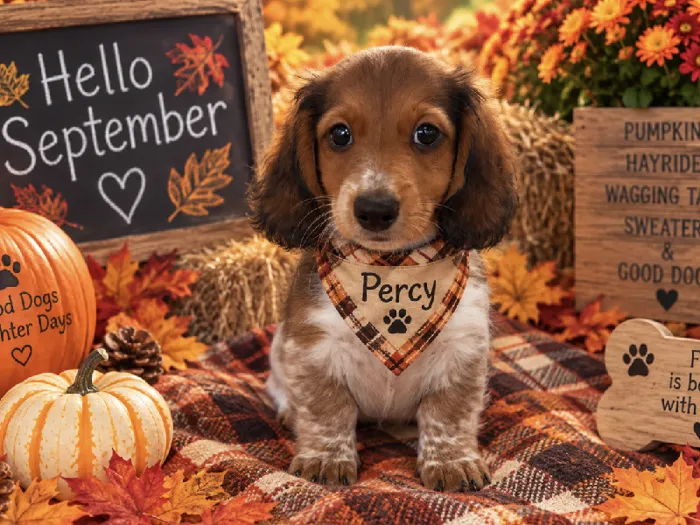 Male Mini Dachshund puppy named Percy for sale at Puppy City Harrisonburg.