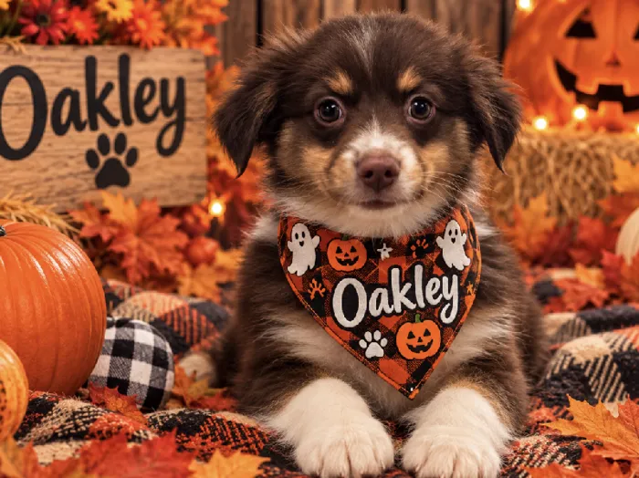 Female Miniature Australian Shepherd puppy named Oakley for sale at Puppy City Harrisonburg.