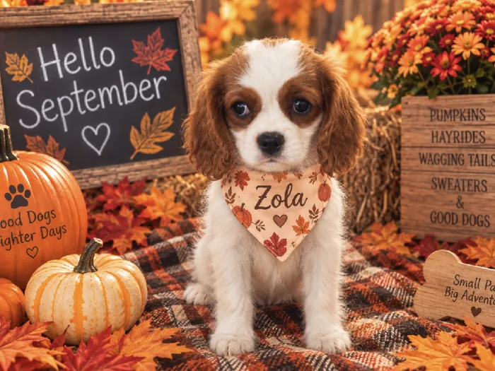 Female Cavalier King Charles Spaniel puppy named Zola for sale at Puppy City Harrisonburg.