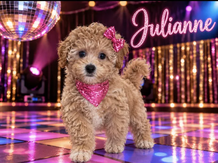 Female Bichon Poo puppy named Julianne for sale at Puppy City Harrisonburg.