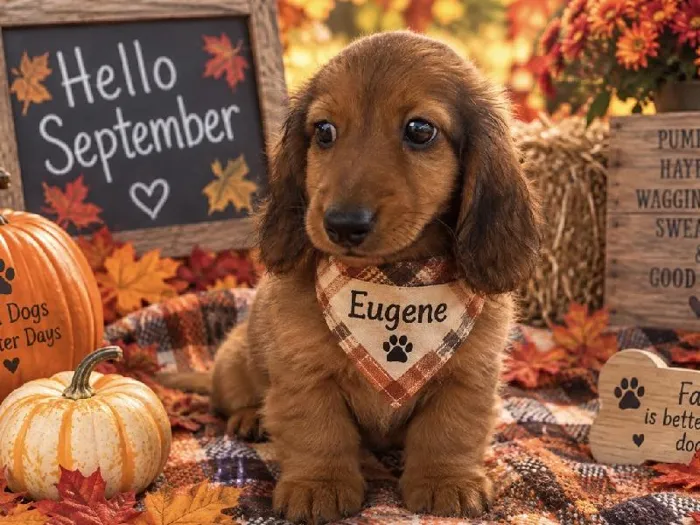 Male Mini Dachshund puppy named Eugene for sale at Puppy City Harrisonburg.