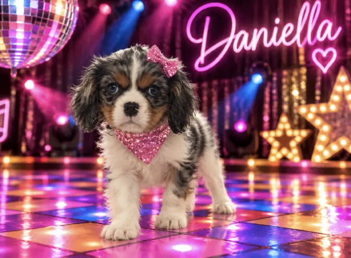 Female Cavalier King Charles Spaniel puppy named Daniella for sale at Puppy City Harrisonburg.