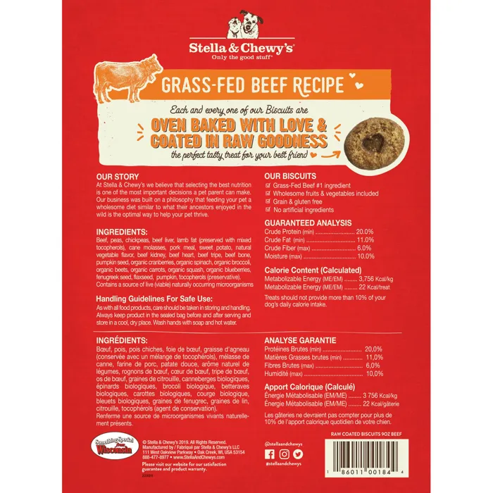 Stella & Chewy's Dog Gf Biscuit Beef 9-oz