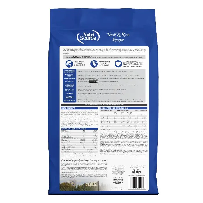 Nutrisource Dog Trout & Rice 26 Lb