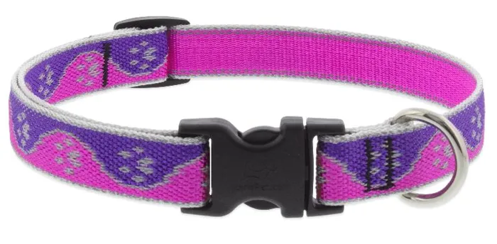 Lup 1in Pink Paws 12"-20" Adj.collar