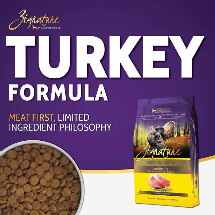 Zignature Turkey Dry Kibble Dog Food 25-lbs
