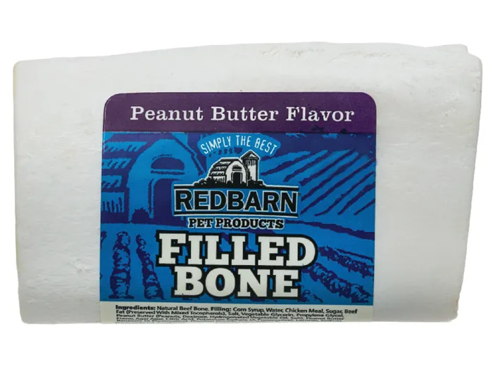 Redbarn Natural Dog Treat Filled Bone With Peanut Butter 3"