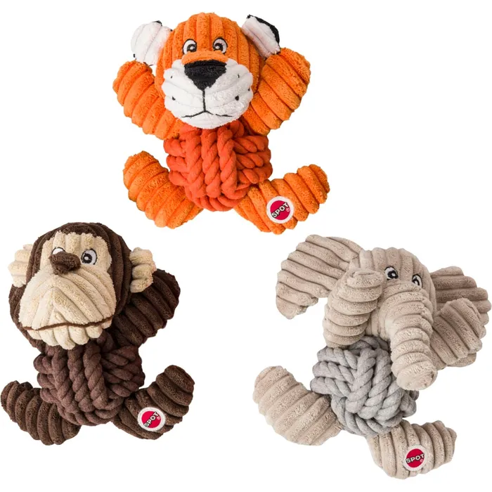 Plush Knot For Nothin' Dog Toy Assorted 6.5in