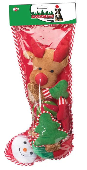 Holiday Dog Toy Stocking X-large 8 Pc