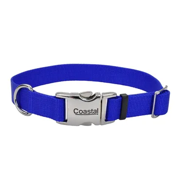 Adjustable Dog Collar With Metal Buckle Blue Sml - 5/8" X 10"-14"