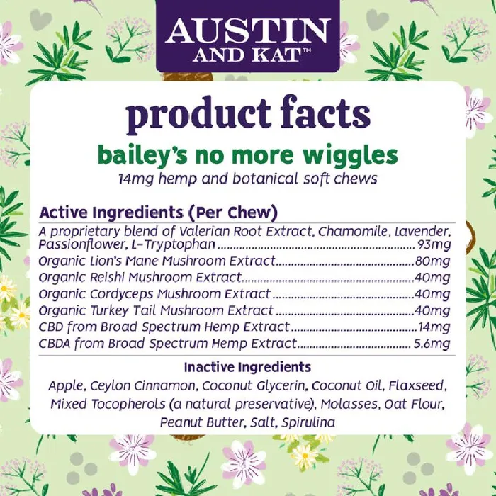 Austin & Kat Bailey's No More Wiggles Chews 14-mg