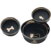 Ritz Copper Rim Dog Dish Black 7 Inch