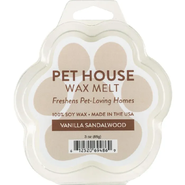 Pet House Candle Wax Melt Vanilla Sandalwood 3 Oz