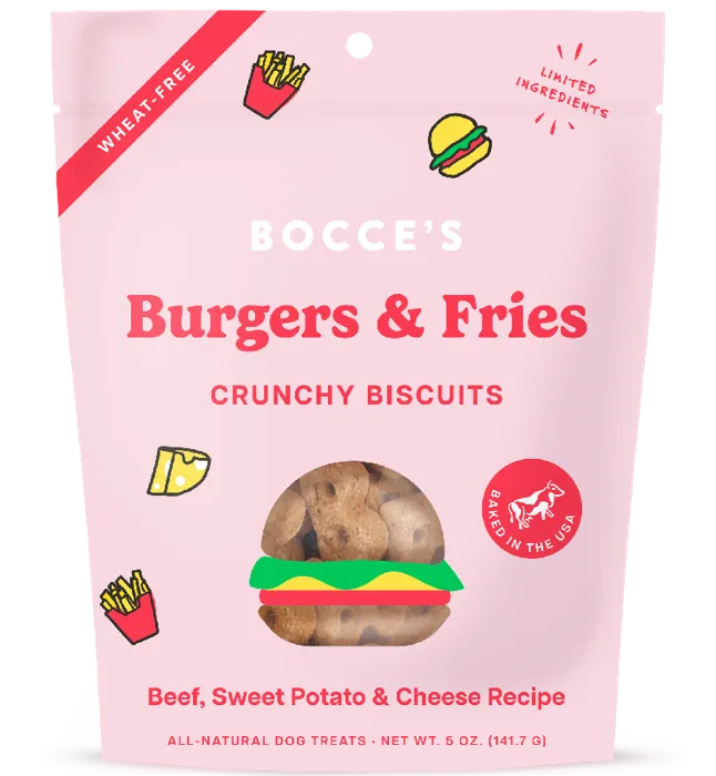 Bocces Bakery Burger & Fries W/ Beef & Sweet Potatoes And Cheese 5-oz